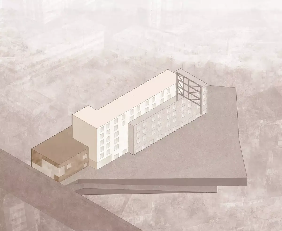 Axonometría de hotel en Lugo, proyecto de arquitectura diseñado por estudio SEA.