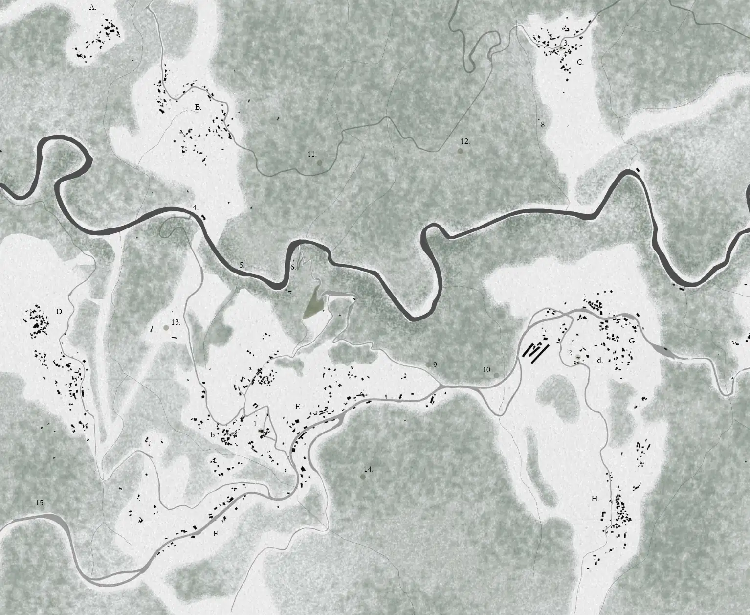 Plano de localización xeográfica do proxecto e do curso do río Lérez, polo estudo de arquitectura SEA.