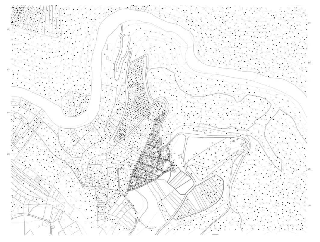 Plano topográfico del terreno y curvas de nivel en Cerdedo-Cotobade, por arquitecto en A Coruña.